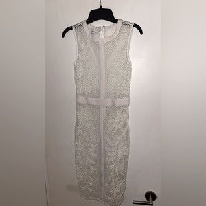 White lace see through Bebe dress
